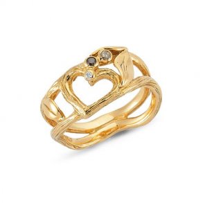 14kt Ring Nature m/0.04ct Brillanter L1758004