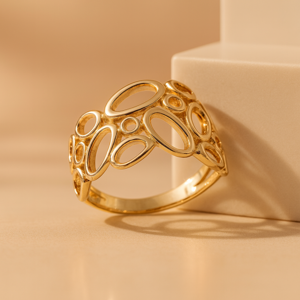 8KT.RING OVALE RINGE