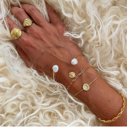 Hultquist Mneskin Forgyldt Slv Armbnd S05014G