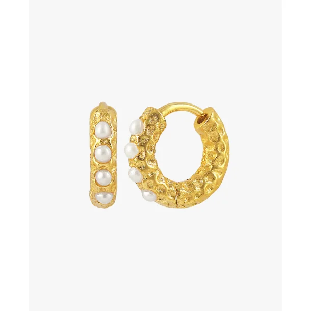 Hultquist Florence Pearl Hoops S08109G-FWP