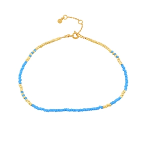 Hulstquist Ankelkde Fg m/Guld og Bl sten S08615 G