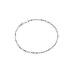 SJ Ellera Slv Armbnd m/hvide Cz SJ-B2869N-CZ-18