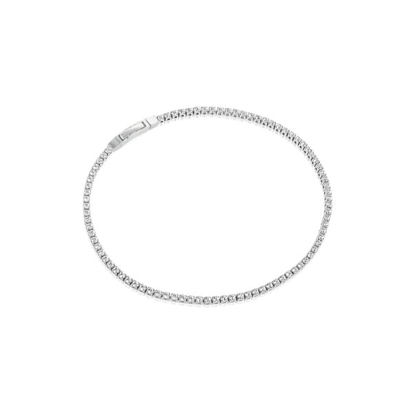 SJ Ellera Slv Armbnd m/hvide Cz SJ-B2869N-CZ-18