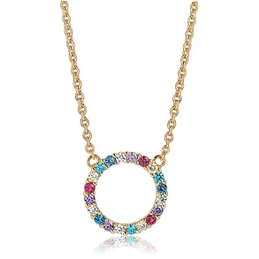 SJ Biella Grande Forg. Halskde m/Farvede Cz SJ-C338(1)-XCZ(YG)