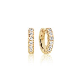 SJ Forg. Slv Ellera Piccolo Creoler - m/Hvide Zirkoner SJ-E1066-CZ(YG)