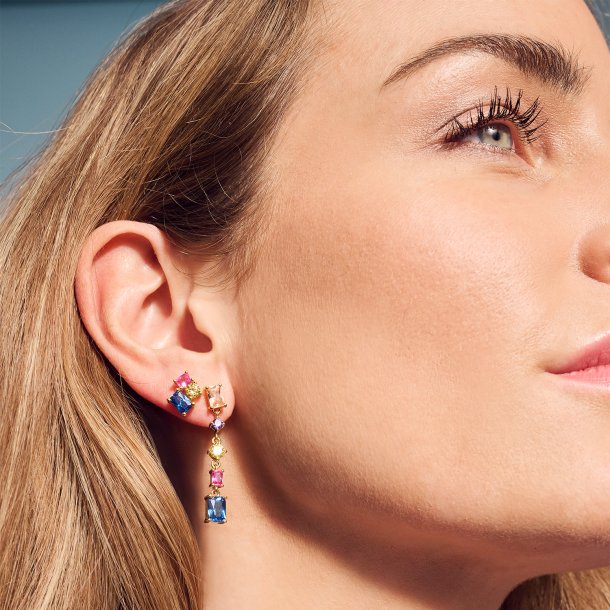 SJ Forg.Ivrea restikker m/Farvede Zirkoner SJ-E12306-XCZ-YG