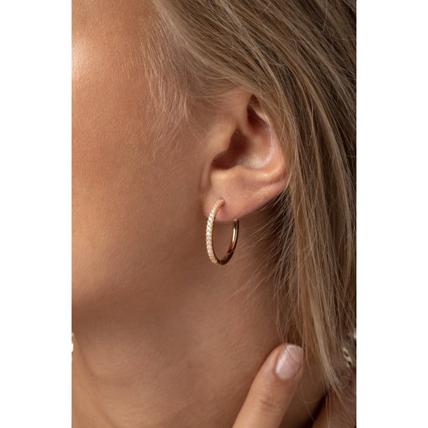 SJ Forg. Slv Ellera X-Grande Creoler m/Cz SJ-E22030-CZ-SG