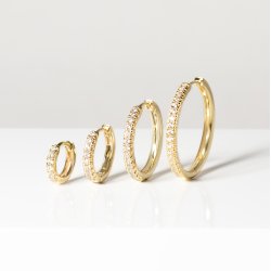 SJ Forg. Slv Ellera X-Grande Creoler m/Cz SJ-E22030-CZ-SG