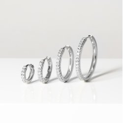 SJ Slv Ellera X-Grande Creoler m/Cz SJ-E22030-CZ-SS