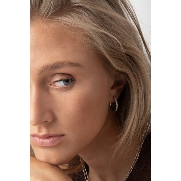 SJ Slv Ellera X-Grande Creoler m/Cz SJ-E22030-CZ-SS