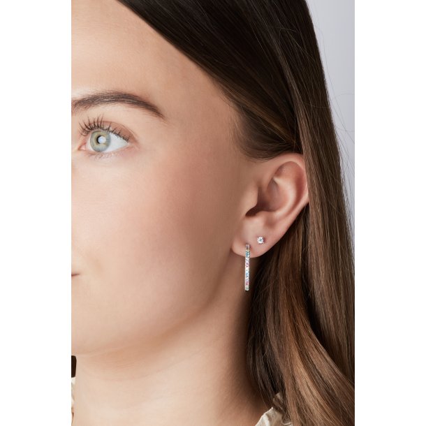 SJ Ellera Slv Hoops 20mm m/Farvede Cz SJ-E2869-XCZ