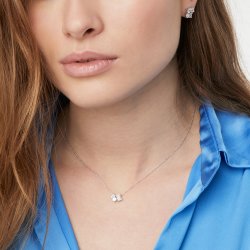 SJ Slv Ivrea Tre Halskde m/Zirkoner SJ-N12306-CZ