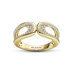 SJ Forg. S�lv Borsa Due Piccolo Ring m/Cz SJ-R2624-CZ-YG
