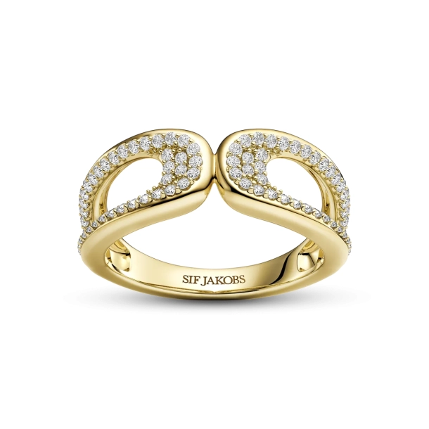 SJ Forg. S�lv Borsa Due Piccolo Ring m/Cz SJ-R2624-CZ-YG