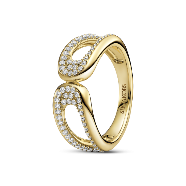 SJ Forg. S�lv Borsa Due Piccolo Ring m/Cz SJ-R2624-CZ-YG