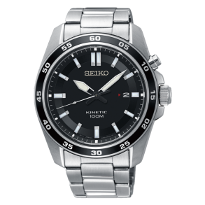 Seiko Kinetic Stl m/Sort Skive SKA785P1