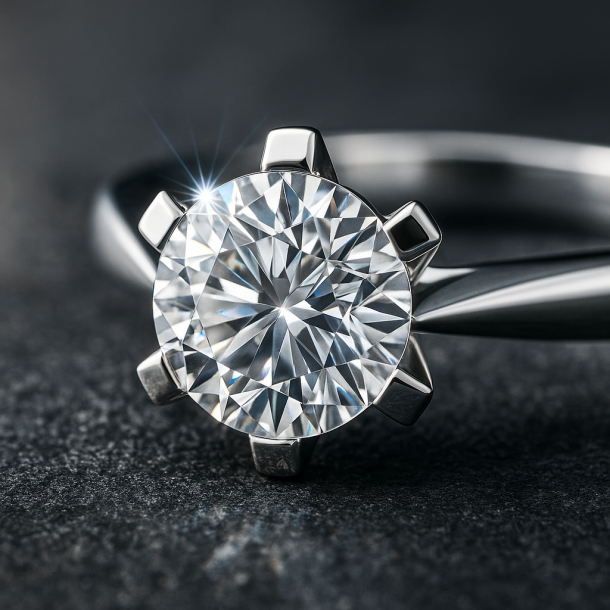 14 kt. hvidguldsring med 1,52 ct. labgrown diamant (E / VVS2)