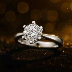 14 kt. hvidguldsring med 1,01 ct. labgrown diamant (E / VVS2)