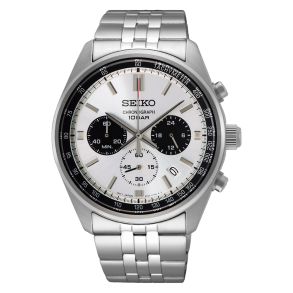 Seiko Chronograph Stl m/Slv Skive - SSB425P1