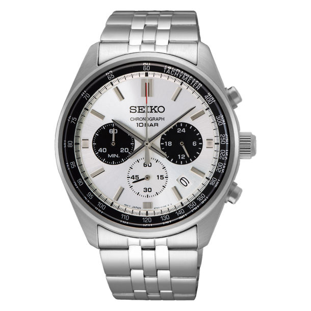 Seiko Chronograph Stl m/Slv Skive - SSB425P1