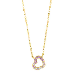 Forg. Slv Hjertehalskde m/Farvede Cz 20458015900