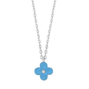 Rhod. Slvhalskde Blomst m/Bl Emalje 20458020916