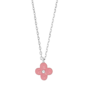 Rhod. Slvhalskde Blomst m/Pink Emalje 20458020918