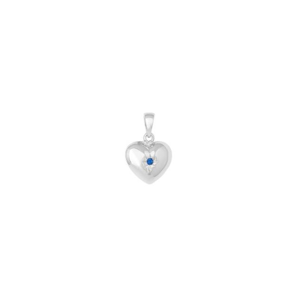 Rhodineret Slv Hjertevedhng m/Synt. Safir 29160590916