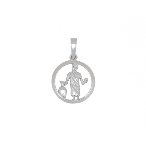 Rhodineret Slv Stjernetegn Vandmanden 12 mm A216013