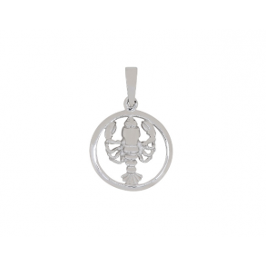 Rhodineret Slv Stjernetegn Krebsen 12 mm A216018