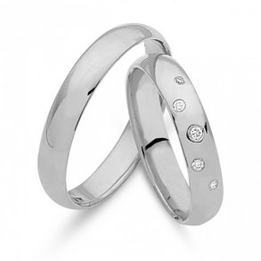 14kt Hvidgulds Vielsesring m/0.05ct w/vs Diamanter