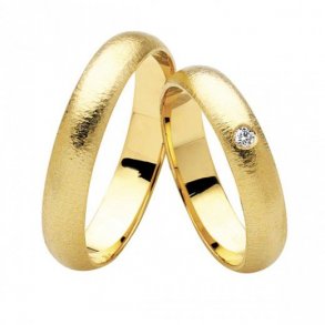 14kt Vielsesring m/0.03ct w/vs Diamant