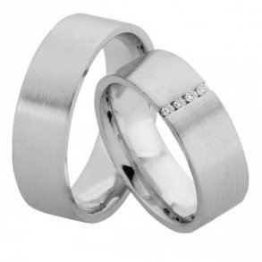 Slv Forlovelsesring m/4 x0.015ct w/vs Diamanter