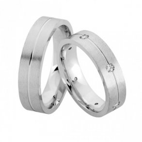 Slv Forlovelsesring m/6x0.03ct w/vs Diamanter