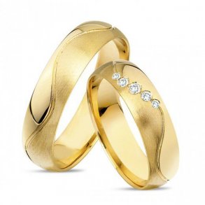 14kt Vielsesring m/0.09ct w/vs Diamanter