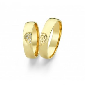 14Kt Guld Vielsesring m/0.05ct w/si Diamanter