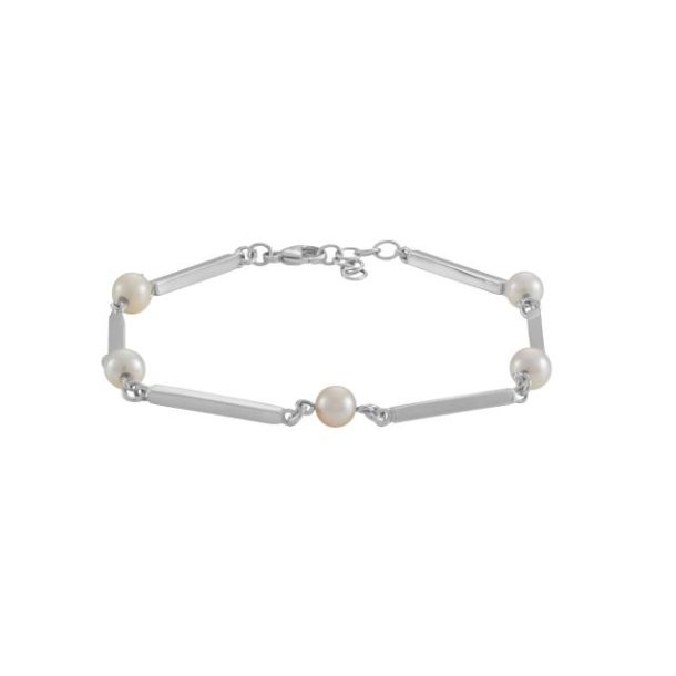 Rhod. Slv Pind &amp; Perle Armbnd A816003