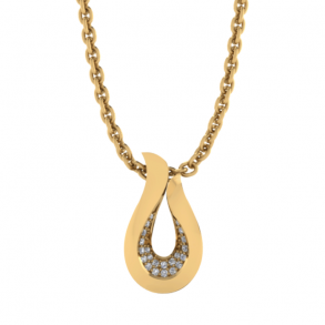 Forgyldt Vedhng m/Zirkonia + Kde 40-70327-610-G