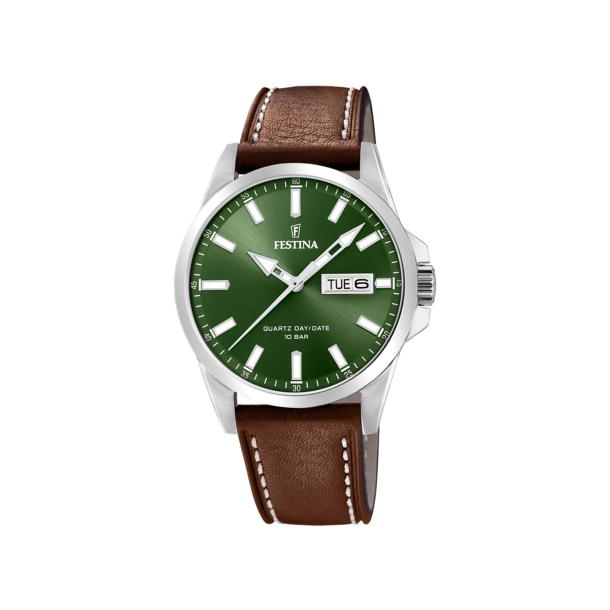 Festina Herreur Dag/Dato m/Brun Rem 20358/5
