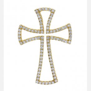 14kt Guldkors m/Brillanter 0.46ct. AESS-P24YG-89RD