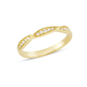 Nuran 14kt Lilja Leaf Guldring m/0,15ct - R107