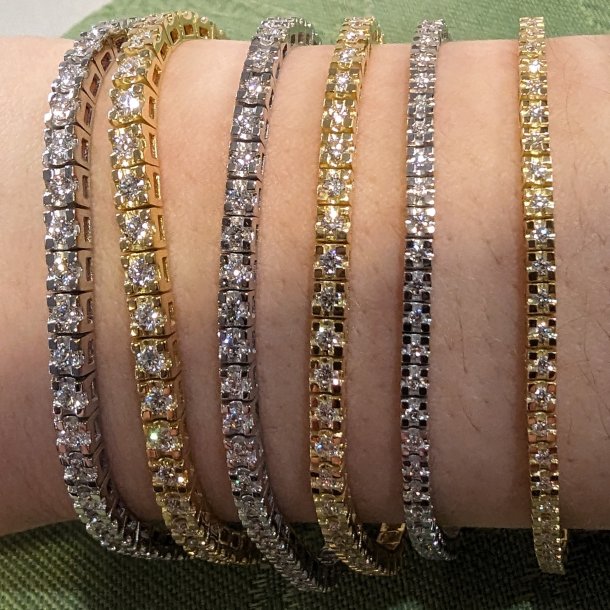 18 Kt Hvidguld Tennis Armbnd m/2,03 ct TW/SI