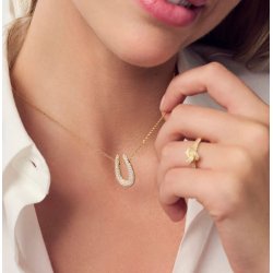 Sif Jakobs Goccia Parvus Forgyldt Slv Halskde m. Zirkonia SJ-N2486-CZ-YG