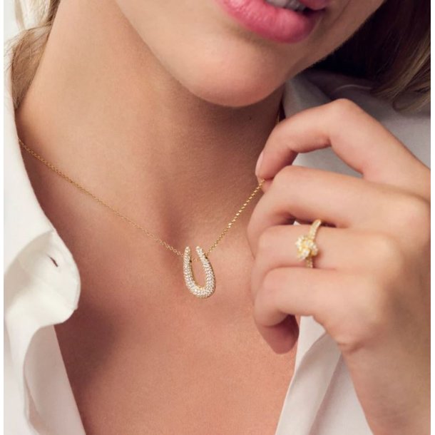 Sif Jakobs Goccia Parvus Forgyldt Slv Halskde m. Zirkonia SJ-N2486-CZ-YG