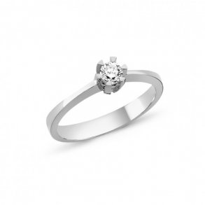 14 Kt Hvidguld Star Ring m/0.05 ct Diamant L1964 005