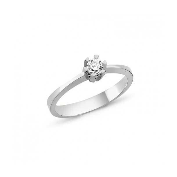 14 Kt Hvidguld Star Ring m/0.05 ct Diamant L1964 005