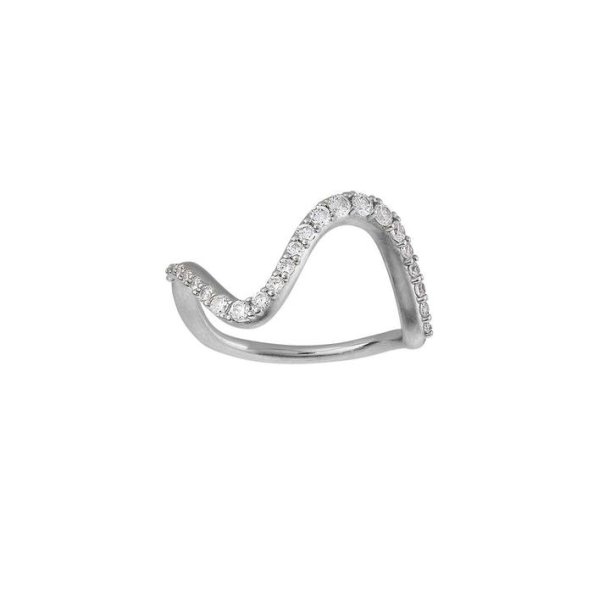 Slv Sparkle Large Wave Ring 5-3702a-R