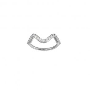Slv Sparkle Small Wave Ring 5-3701a-R